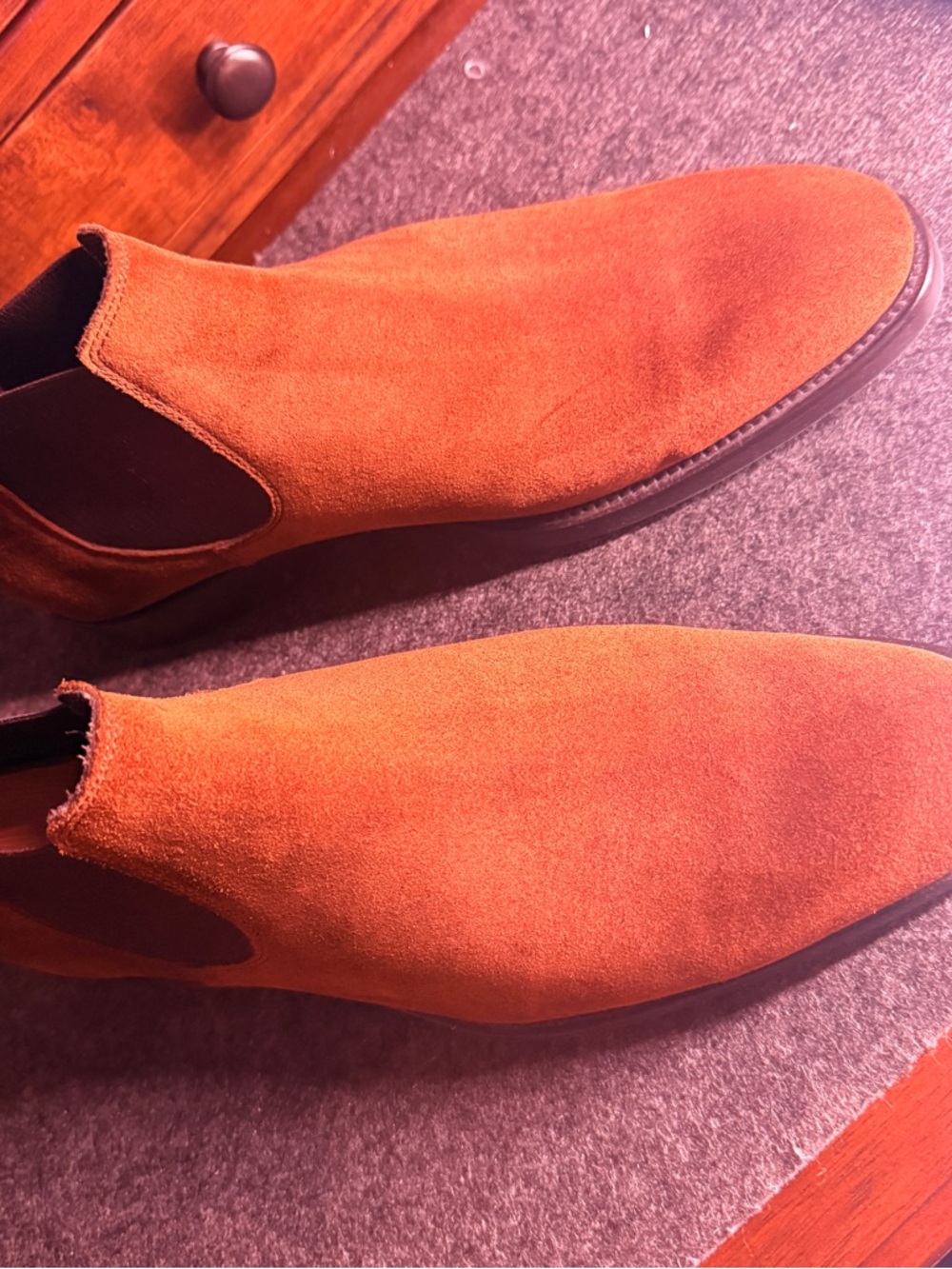 To Boot NY Suede Chelsea Boots in brown